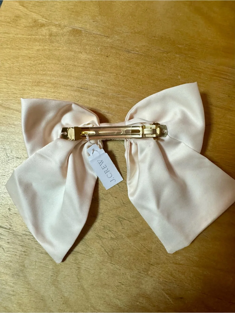 NWT J.Crew Oversized Satin Bow Hair Clip in Classic Ivory (BV497)